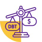 Balance for debt and repayment options Icon Image