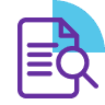 Magnifying glass with paper icon