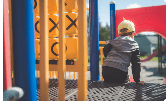 Child playing on playground